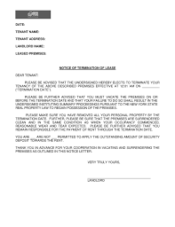 30 day notice of termination of lease