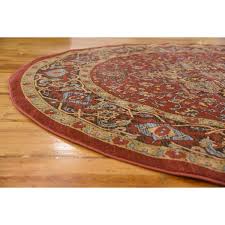 unique loom ardashir sahand round rug 8 x 8 red