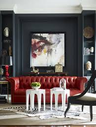 color palette designing around a red sofa