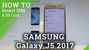 How to Insert SIM and SD Card in SAMSUNG Galaxy J5 2017 |HardReset.info -  YouTube