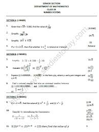 cbse class 9 mathematics number systems
