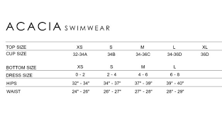 Acacia Swimwear Fit Guide Fitness And Workout