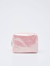 glitter cosmetic bag color pink
