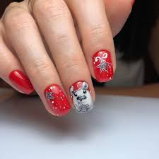Beauty, cosmetic & personal care. Christmas Nail Design Red White Silver Nail Art Designs