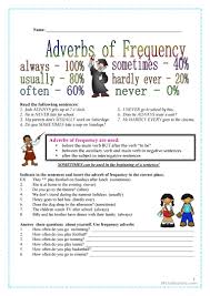 · we take a vacation at least once annually. Frequency Adverbs English Esl Worksheets For Distance Learning And Physical Classrooms