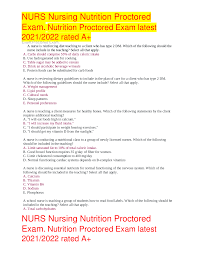 nurs nursing nutrition proctored exam