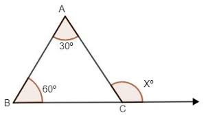 find the mere of exterior angle x