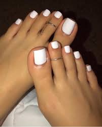 white toenail polish nails design ideas