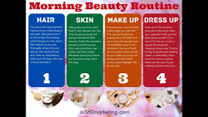 morning routine for hair skin make up