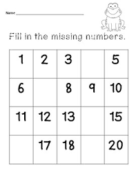 Fill In The Missing Numbers 1 20