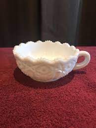 Milk Glass Shallow Candy Dish With