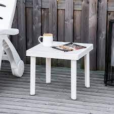 Outdoor Square Plastic Table White