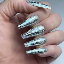 silver spangle nail foil lecenté
