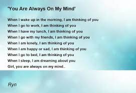 you are always on my mind poem by ryn