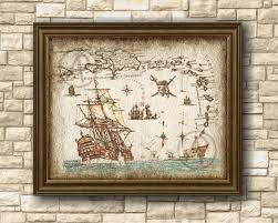 Pirate Ship Art Decor De La Carte Des