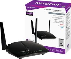 Decide modem or cable modem router combo: Netgear Dual Band Ac1200 Router With 8 X 4 Docsis 3 0 Cable Modem Black C6220 100nas Best Buy