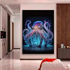 Octopus Wall Art Abstract Canvas Modern