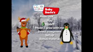 Opening to baby santa's music box 2001 dvd (better quailty). Baby Einstein Baby Santa S Music Box 2009 Dvd Menu Youtube