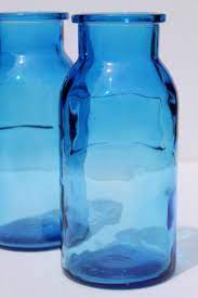Vintage Blue Glass Canister Jars
