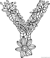 The benefits of coloring pages: Flowers Shaped Letter Y Coloring Page Coloringall