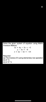 Solve The Given System Of Equation