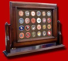 24 coin wood table display