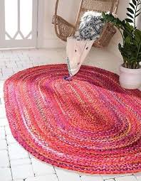 oval rug 100 cotton hand braided area