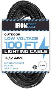 16 2 Low Voltage Landscape Wire 100ft Outdoor Low Voltage Cable For Landscape Lighting Black Amazon Com