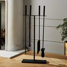 Amos Modern Black Fireplace Tools Set