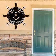 Ship Wheel Custom Metal Sign Anchor