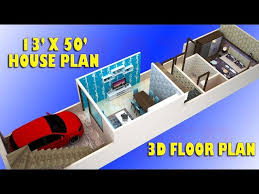 13x50 House Plan With Car Parking