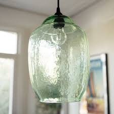 hanging green glass pendant light