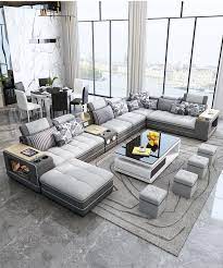 modern u shaped fancy sofa set living room