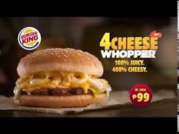 Burger king menu with prices. Burger King 4 Cheese Whopper Youtube