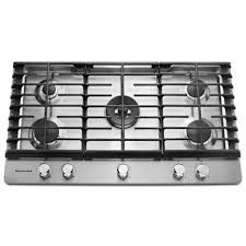 5 burner gas cooktop stainless steel