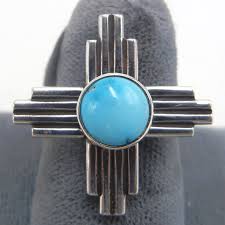 turquoise and sterling silver zia ring