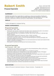 proposal specialist resume sles