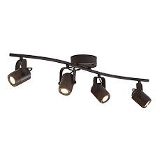 Allen Roth Tyslow 4 Light 31 2 In Bronze Dimmable Led Track Bar Light Kit Fixed Track Light Kit In The Fixed Track Lighting Kits Department At Lowes Com