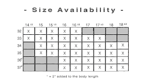 Ike Behar Size Chart