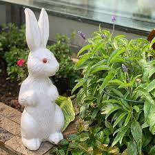 White Rabbit Garden Sculptures Decorate