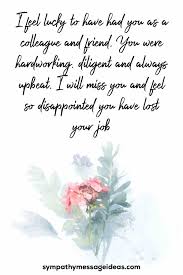 sympathy messages for the loss of a job