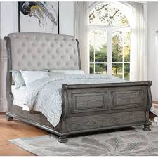 Montauk bed with footboard (queen) from the mariette himes gomez collection by hickory chair. Avalon Furniture Lakeway Aval Grp B01623 Kg Bed King Upholstered Sleigh Bed With Tufted Headboard Household Furniture Upholstered Beds