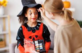 halloween makeup kids stock photos