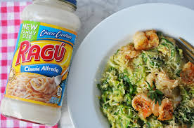 low carb shrimp zoodle alfredo in one