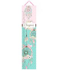 Amazon Com Toad And Lily Canvas Growth Chart Pink Aqua