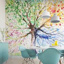 Wall Mural 4 Seasons Artistic Tree Sticky