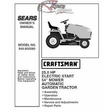 craftsman tractor parts manual 944 605080