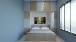 Wooden Wall Bed With Full Wall Unit
