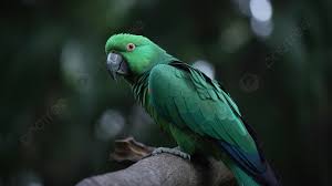 green parrot standing on a branch