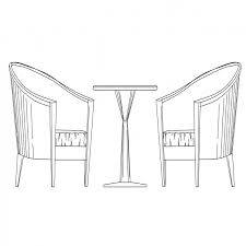 armchairs table set up elevation